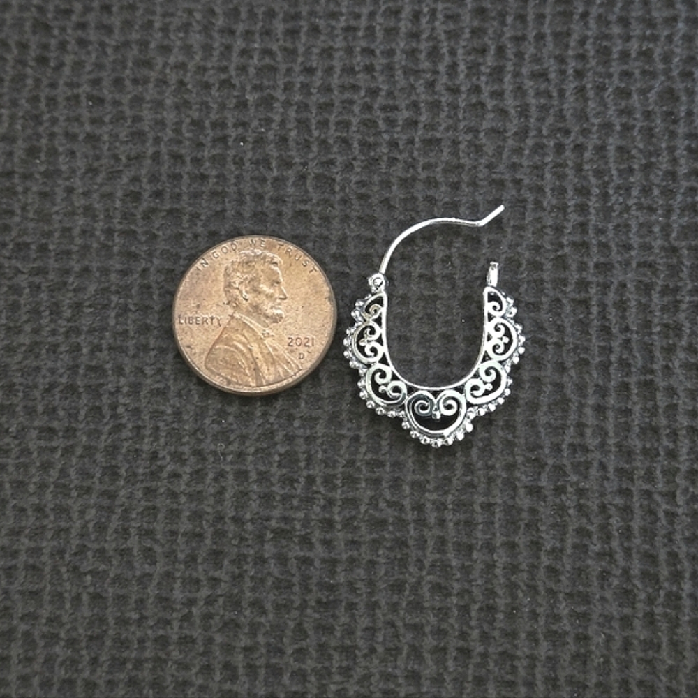 Annika Witt Small Sterling Silver🤍 Bali🇲🇨 Tribal Earrings - Picture 6 of 16